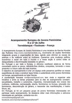 acampamento europeu feminista
