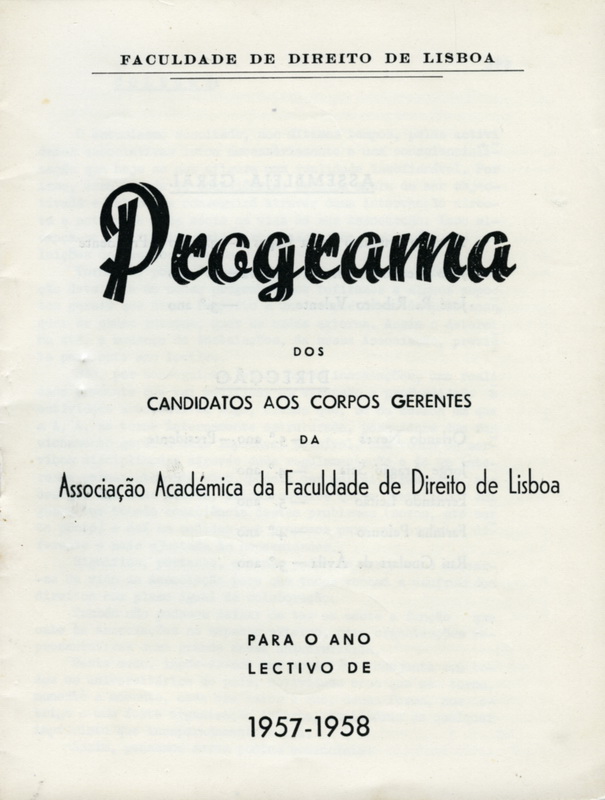 rogramaCAND_CORPOS_GERENTESdaASSOCIAÇAO_ACADEMICAdaFAC_DIREITOdeLISBOA_1957_58_BR